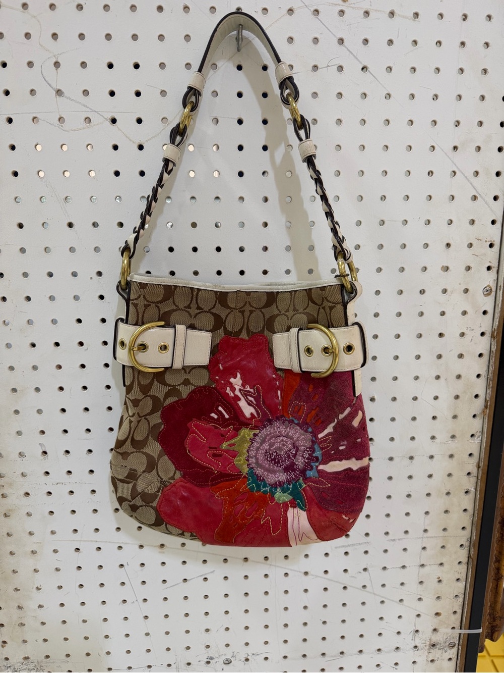 Vintage coach Soho Red Poppy for Peace Floral Signature Bag 6123 Limited Edition